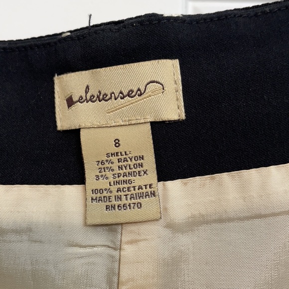 Anthropologie black A-line skirt With white trim and side zipper. - Picture 8 of 8